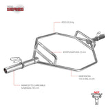 BILANCIERE OLIMPICO ESAGONALE – SHRUG BAR – 200 Kg - CARICO MAX 200 KG - MOLLE INCLUSE - 20,5 KG - COD. BOEDN