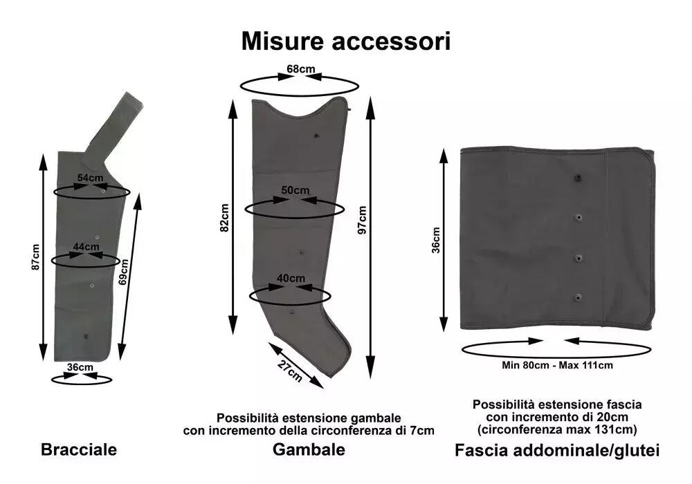 Pressoterapia PressoMedical 6.0 Advance cod. FO-3001D-2GK con (6 Programmi + 4 Camere D'aria + 2 Gambali + Kit Slim Body)