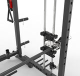 ASX-3000 Stazione multifunzione pieghevole a caricamento dischi all in one - Rack functional con traliccio per le trazioni + Smith machine + Lat machine & low row + Dual pulley TOORX