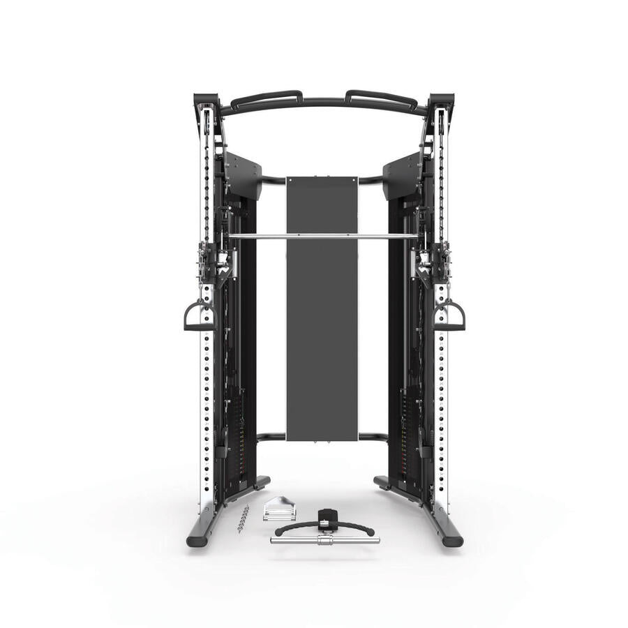 ASX-7000 Stazione multifunzione all in one pacco pesi 2 x 90 kg -Dual Pulley + Smith machine + Rack - barra trazioni TOORX- certificazione Classe S