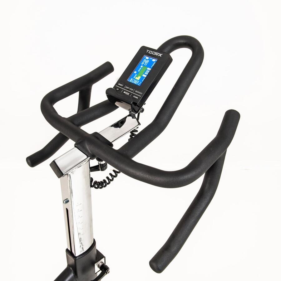 Gym Bike Elettromagnetica SRX-3500 HRC Volano Posteriore - Scatto Libero - Ricevitore Wireless e Fascia Cardio Inclusa -APP Ready- Linea Toorx Chrono PRO Line