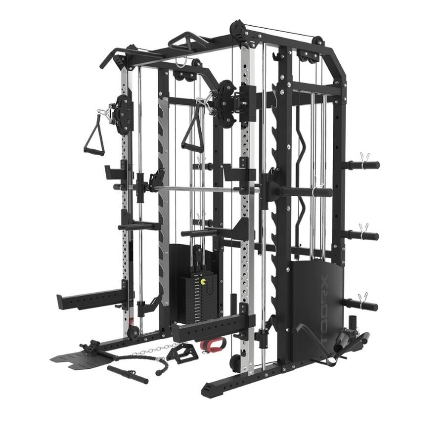 ASX-4500 Stazione multifunzione all in one pacco pesi 2 x 90 kg -Dual Pulley + Smith machine + Rack functional