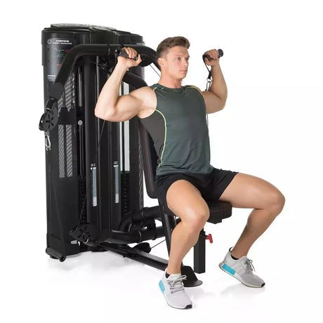 Stazione Multifunzione Doppio Allenamento Dual Station Chest/Shoulder Full Body cod. 3580 dim. 150 x 137 x 157 cm Pacco Pesi 2 x 72 kg Linea FINNLO Maximum Inspire - TIMESPORT24