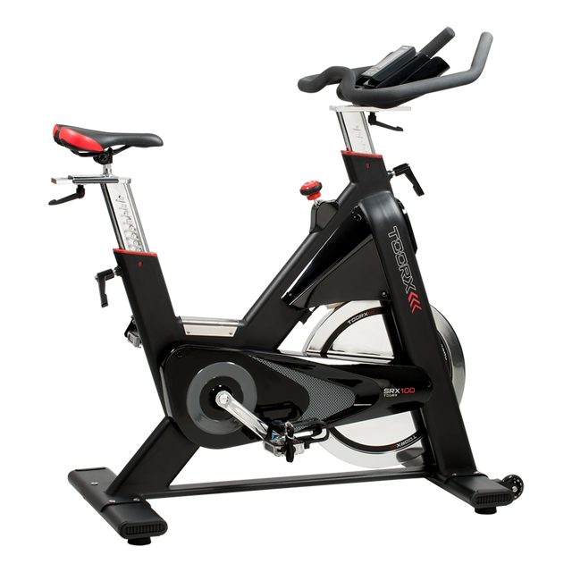 Gym Bike SRX-100 Ricevitore Wireless e Fascia Cardio Inclusa Linea Toorx Chrono Line Trasmissione a cinghia Massa volanica peso 26 kg Peso massimo utilizzatore 150 kg bike da spinning - TIMESPORT24