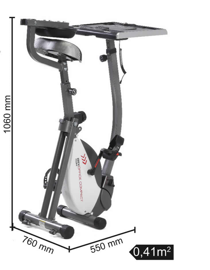 Cyclette BRX-OFFICE COMPACT Salvaspazio-Accesso Facilitato-Scrivania Regolabile in Altezza/Inclinazione Linea Toorx PESO MASSIMO UTENTE 100 Kg Gym Bike Bici da Camera - TIMESPORT24