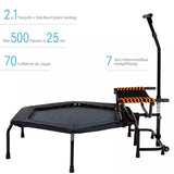 Trampolino Fitness con Pedana/Step Flessibile JumpStep Professional dim. 139 x 133 x 139 cm Richiudibile Salvaspazio Linea Hammer cod. 66429