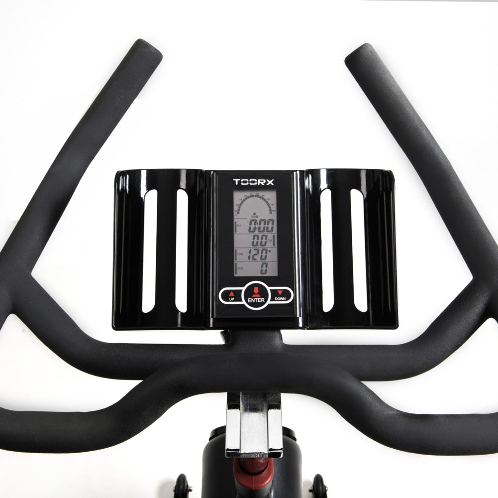 Gym Bike SRX-100 Ricevitore Wireless e Fascia Cardio Inclusa Linea Toorx Chrono Line Trasmissione a cinghia Massa volanica peso 26 kg Peso massimo utilizzatore 150 kg bike da spinning - TIMESPORT24