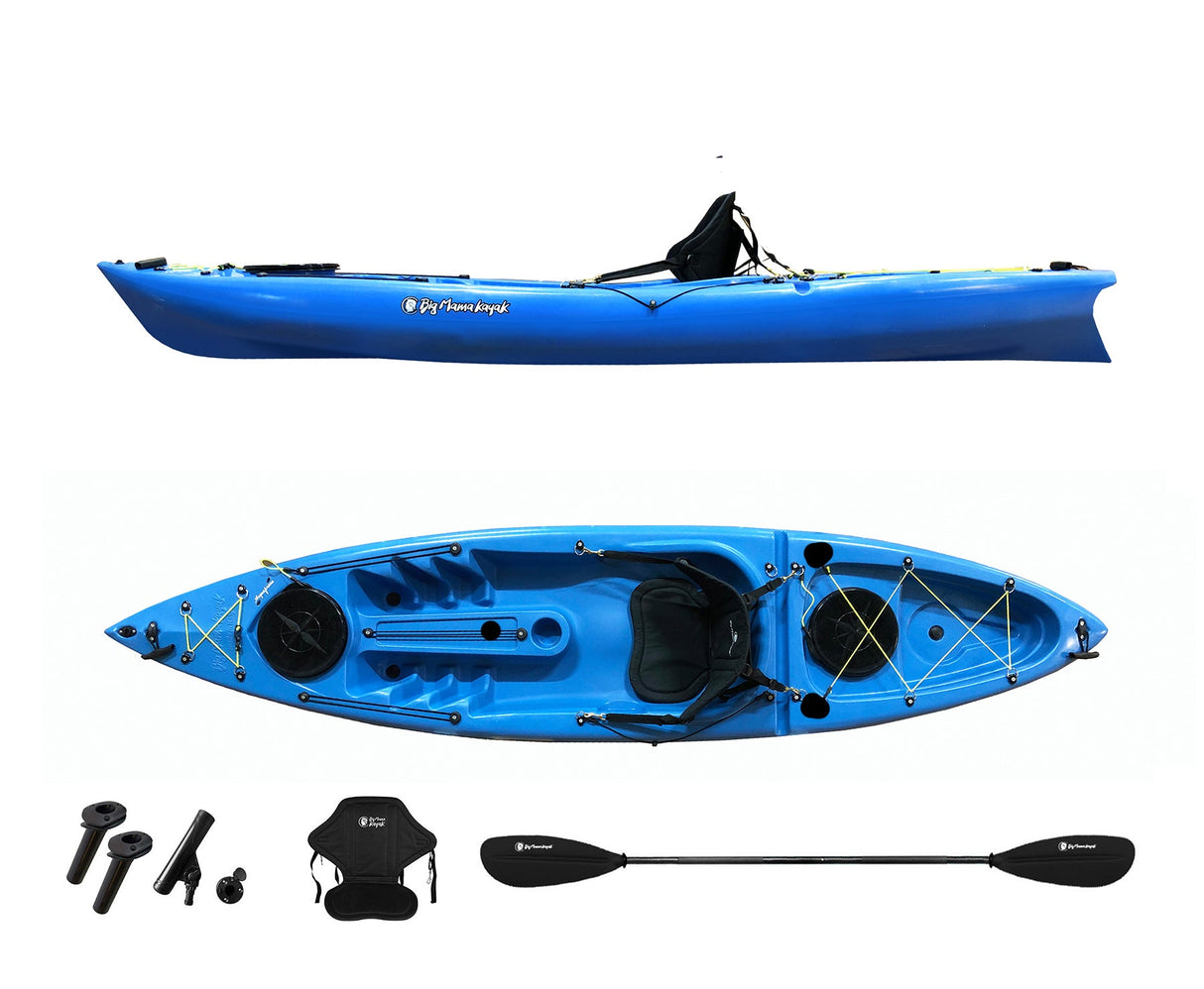 CANOA MONOPOSTO ACQUAPRIMA BIG MAMA KAYAK 310 CM + 2 GAVONE + 3 PORTACANNE + 1 PAGAIA + 1 SEGGIOLINO (FULL PACK) - AZZURRO