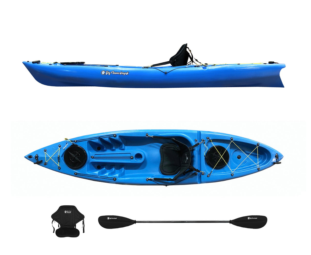 KAYAK POSTO SINGOLO ACQUAPRIMA BIG MAMA KAYAK - CANOA DA 310 CM + 2 GAVONE + 1 PAGAIA + 1 SEGGIOLINO (FULL PACK ) - AZZURRO