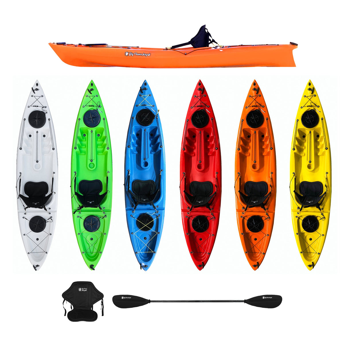 ACQUAPRIMA BIG MAMA KAYAK - CANOA MONOPOSTO DA 310 CM + 2 GAVONE + 1 SEGGIOLINO + 1 PAGAIA (FULL PACK) - TIMESPORT24