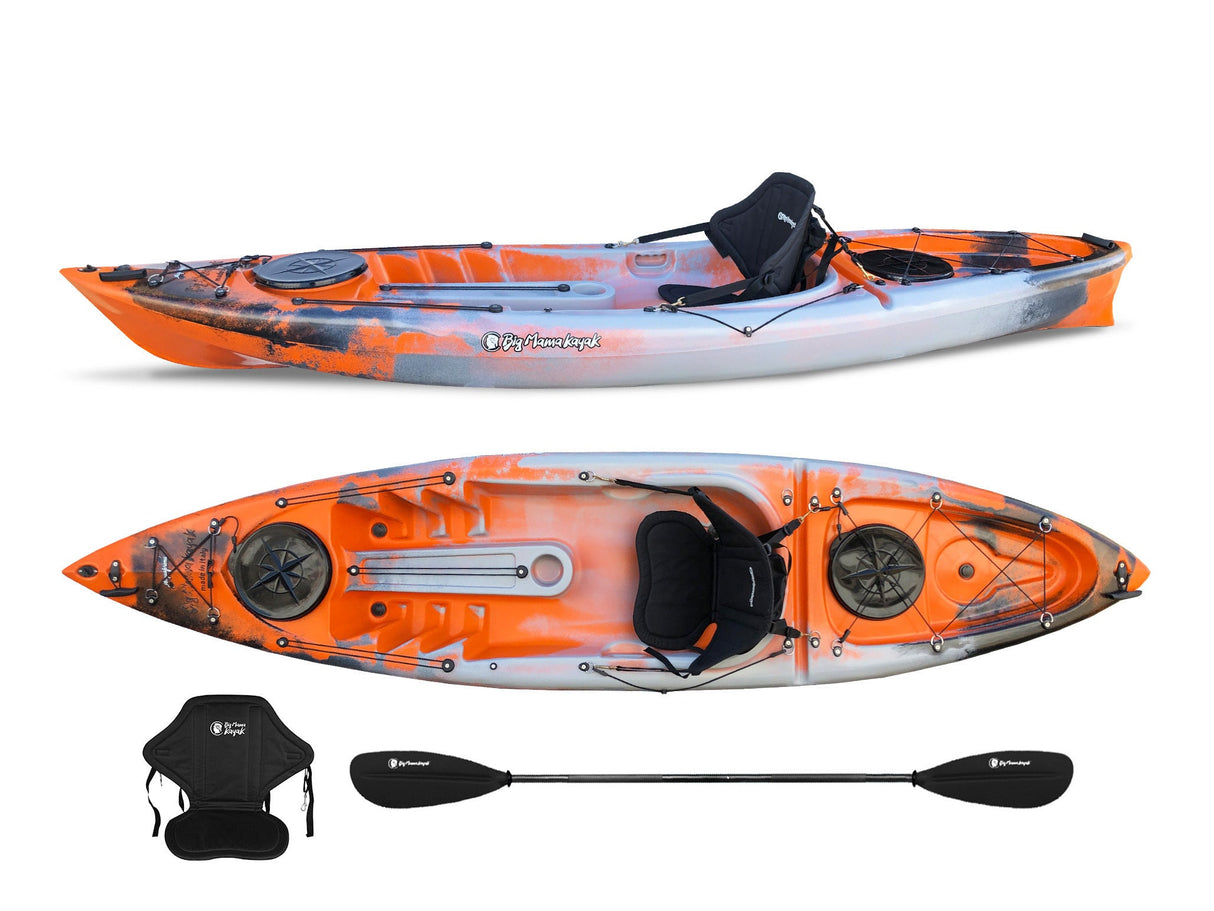 CANOA MONOPOSTO ACQUAPRIMA LIMITED EDITION BIG MAMA KAYAK 310 CM + 2 GAVONE + 1 PAGAIA + 1 SEGGIOLINO (FULL PACK) - SNAKE ARANCIONE