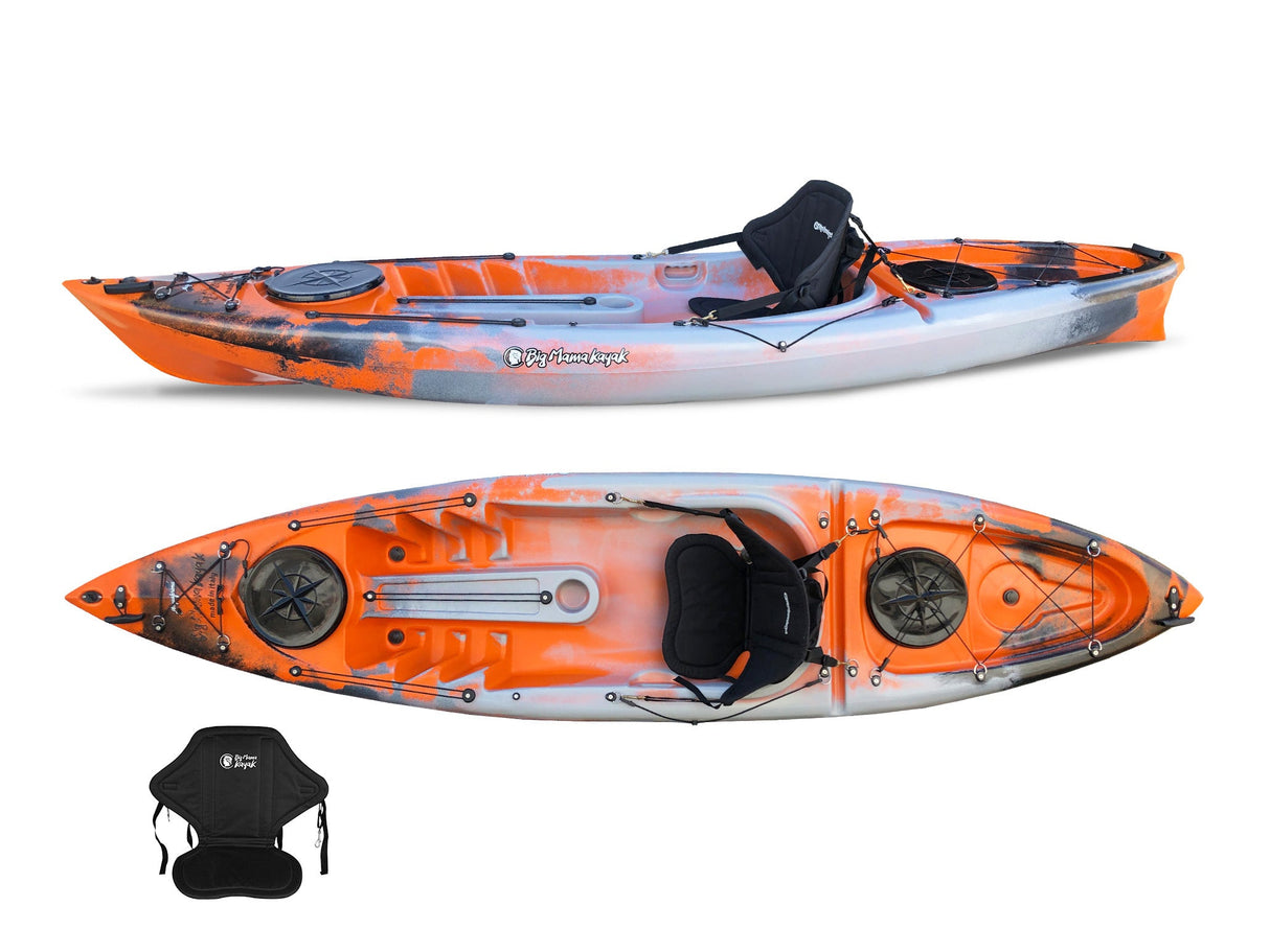 SINGLE-SEAT CANOE ACQUAPRIMA LIMITED EDITION BIG MAMA KAYAK 310 CM + 2 LOCKER + 1 SEAT (PACK 2) - ORANGE SNAKE 