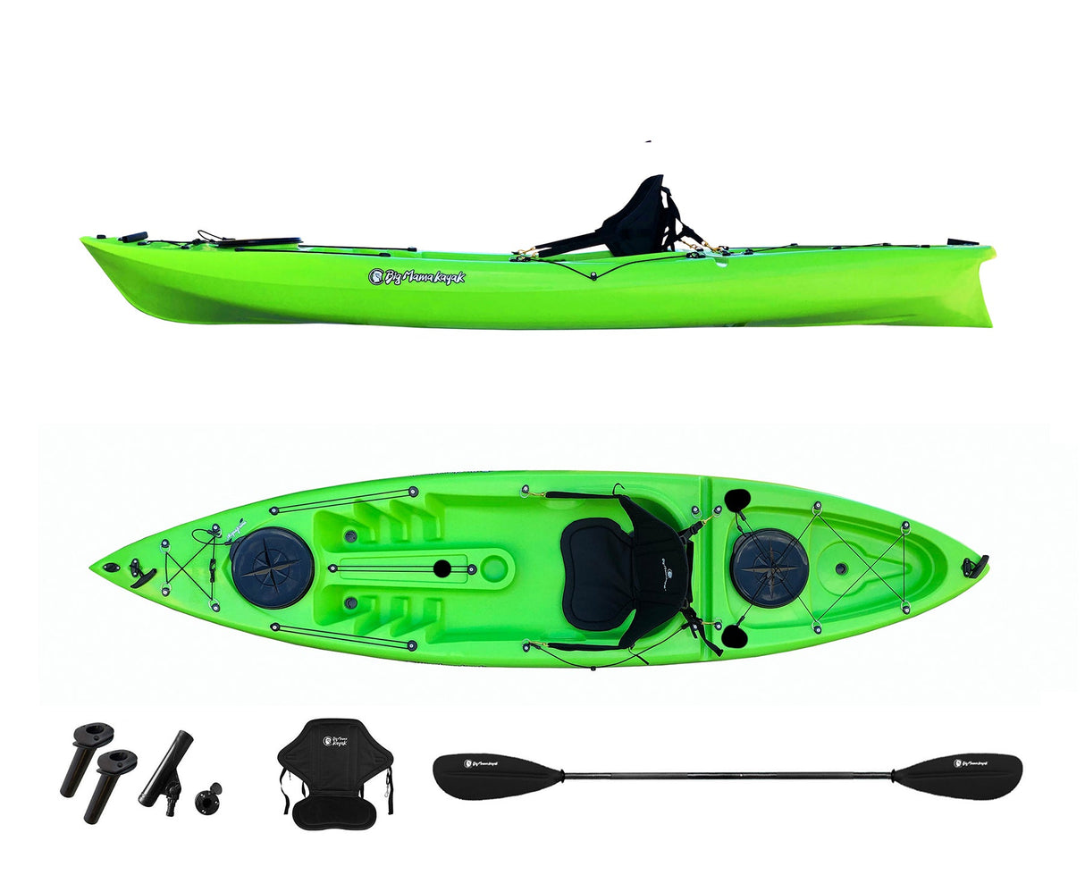 CANOA MONOPOSTO ACQUAPRIMA BIG MAMA KAYAK 310 CM + 2 GAVONE + 3 PORTACANNE + 1 PAGAIA + 1 SEGGIOLINO (FULL PACK) - VERDE