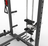 ASX-3000 All in one foldable multifunctional disc loading station - Rack functional with pylon for chin-ups + Smith machine + Lat machine &amp; low row + Dual pulley TOORX 