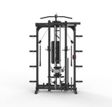 ASX-3000 All in one foldable multifunctional disc loading station - Rack functional with pylon for chin-ups + Smith machine + Lat machine &amp; low row + Dual pulley TOORX 