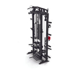 ASX-3000 All in one foldable multifunctional disc loading station - Rack functional with pylon for chin-ups + Smith machine + Lat machine &amp; low row + Dual pulley TOORX 