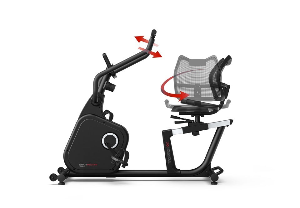 BRX-RMULTIFIT Cyclette Toorx Recumbent Ergometro Elettromagnetica Con Ricevitore Wireless App Ready 3.0- Peso Utente 120 kg