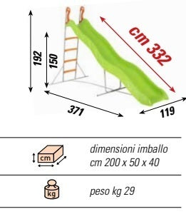 Scivolo Coconut Altezza 192 Cm - Lunghezza 300 Cm Cod.sc1630 Scivoli Offerta In Vendita Su Timesport24 - TIMESPORT24