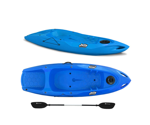 Kayak 1 posto Jolly 2.0 Big Mama Kayak canoa 260 cm + 1 gavone + 1 pagaia in omaggio (PACK 1) Made in Italy - AZZURRO - TIMESPORT24