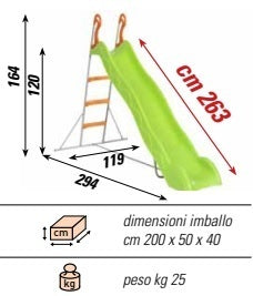 Scivolo Mango Altezza 164 Cm - Lunghezza 263 Cm Cod.sc1334 Scivoli Offerta In Vendita Su Timesport24 - TIMESPORT24