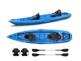 Kayak due posti Mojito Big mama kayak - canoa 380 cm - 2 posti adulto + 1 posto bambino + 2 gavoni + 2 ruote integrate + 2 pagaie + 2 seggiolini- AZZURRO