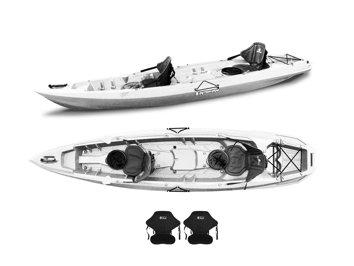 Canoa due posti Mojito Big mama kayak - kayak 380 cm - 2 posti adulto + 1 posto bambino + 2 gavoni + 2 ruote integrate + 2 seggiolini- BIANCO