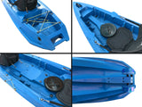 Two-seater kayak Mojito Big mama kayak - canoe 380 cm - 2 adult seats + 1 child seat + 2 lockers + 2 integrated wheels + 2 paddles + 2 seats - ORANGE 