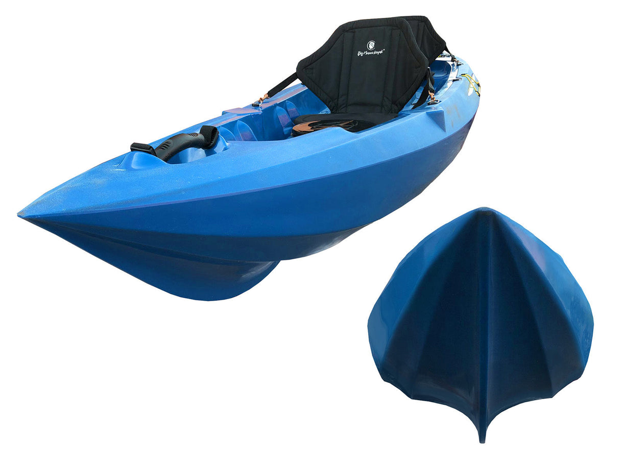 Canoa biposto Mojito Big mama kayak - 380 cm - 2 posti adulto + 1 posto + 2 gavoni + 2 ruote integrate + 2 pagaie omaggio - AZZURRO