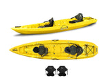 Canoa due posti Mojito Big mama kayak - kayak 380 cm - 2 posti adulto + 1 posto bambino + 2 gavoni + 2 ruote integrate + 2 seggiolini - GIALLO