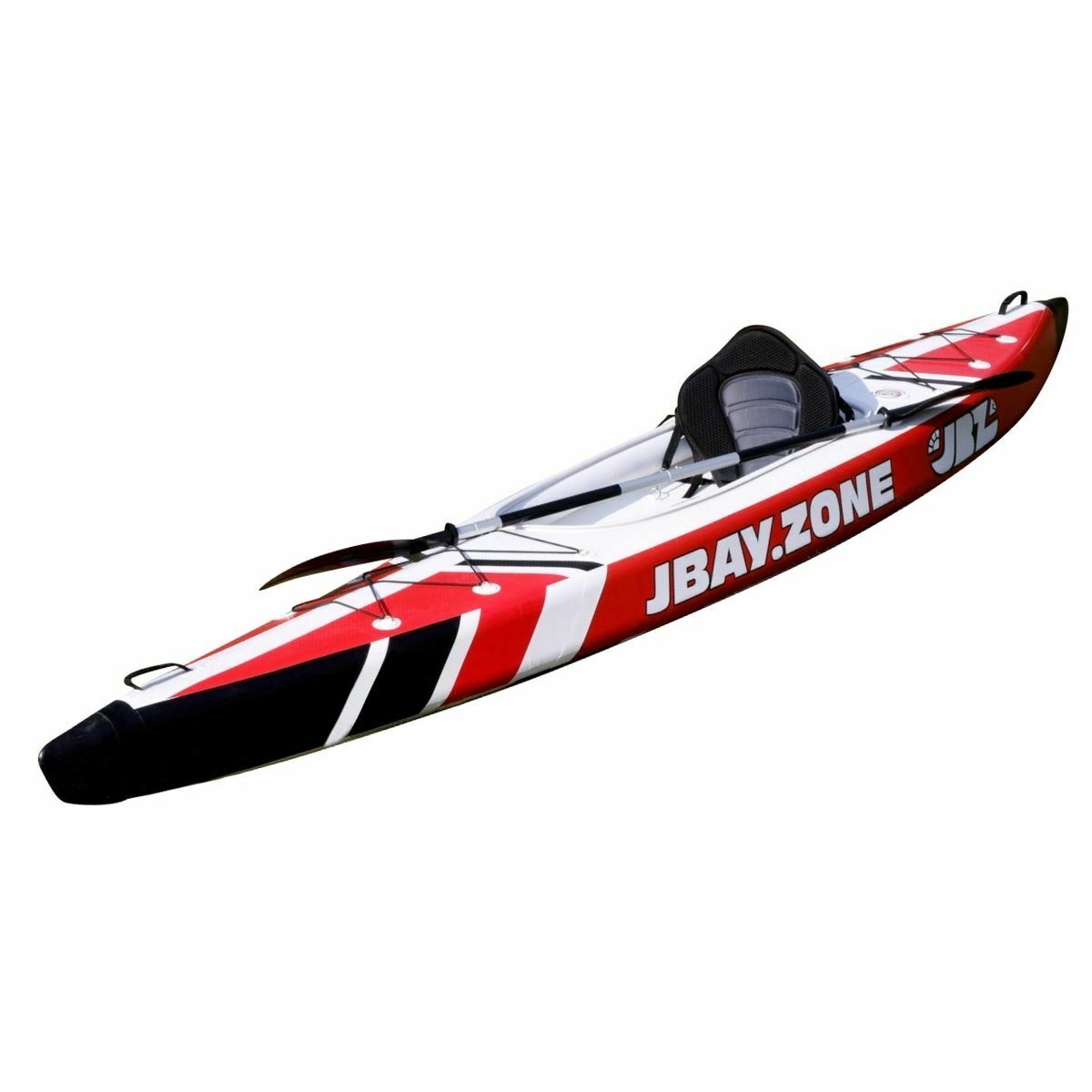 V-shape Mono Kayak - JBAY.ZONE Lunghezza 385cm + Seduta Semi-Rigida + Pagaia in Alluminio + Zaino Trasporto + Pompa + Kit Riparazioni + Valvola Scarico Rapido Linea Jbay.zone - TIMESPORT24