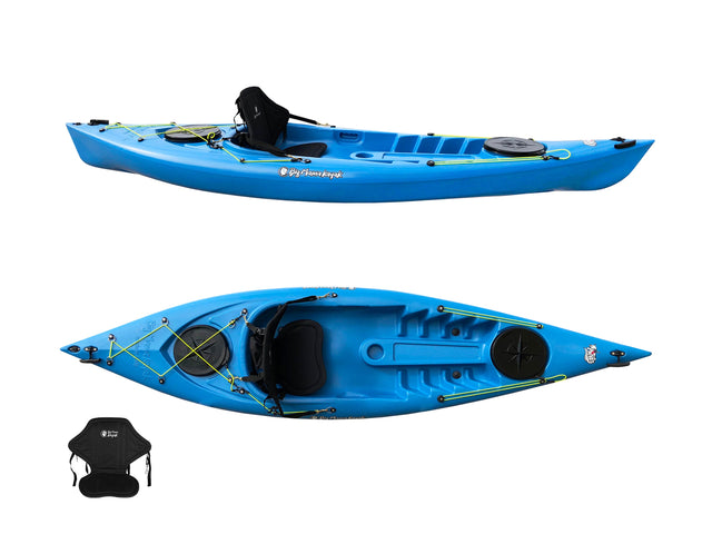 Kayak monoposto Privat 2.0 Big Mama Kayak canoa da 295 cm + 2 gavoni + 1 seggiolino (PACK 2) - AZZURRO - TIMESPORT24