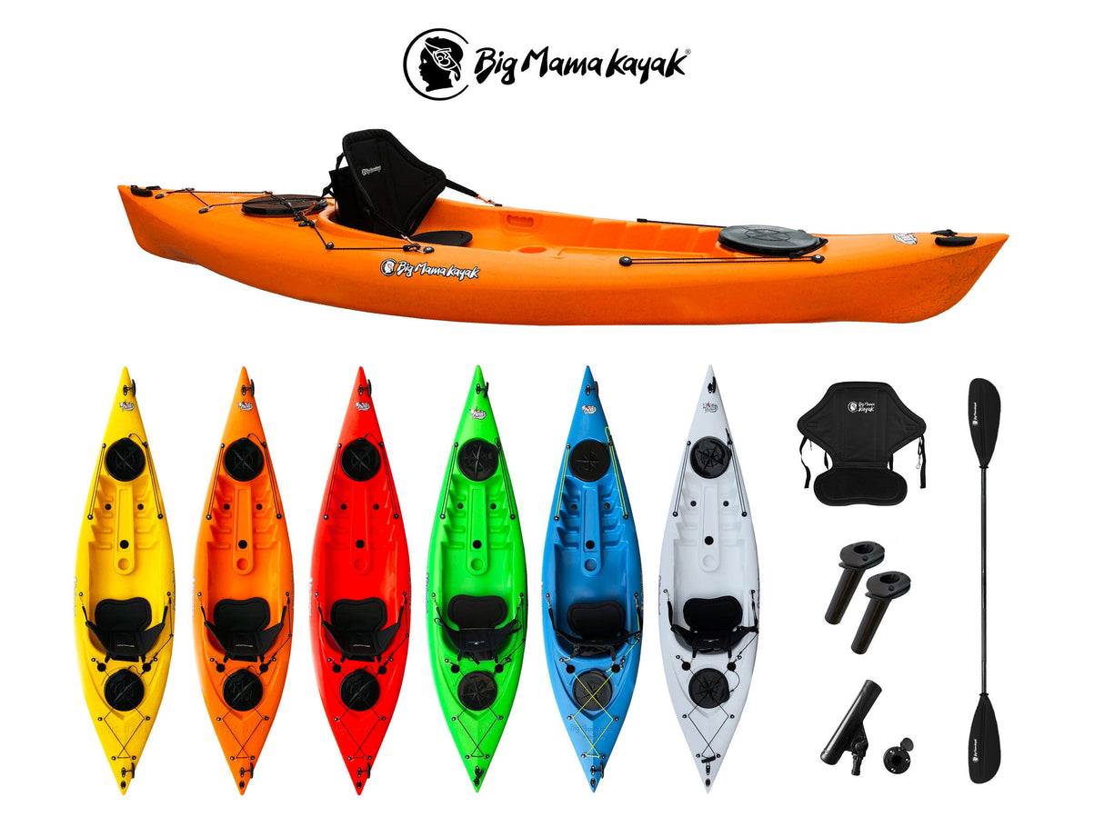 KAYAK MONOPOSTO PRIVAT 2.0 FISHING BIG MAMA KAYAK - CANOA DA 295 CM + 2 GAVONI + 3 PORTACANNA + 1 PAGAIA + 1 SEGGIOLINO (FULL PACK) - TIMESPORT24