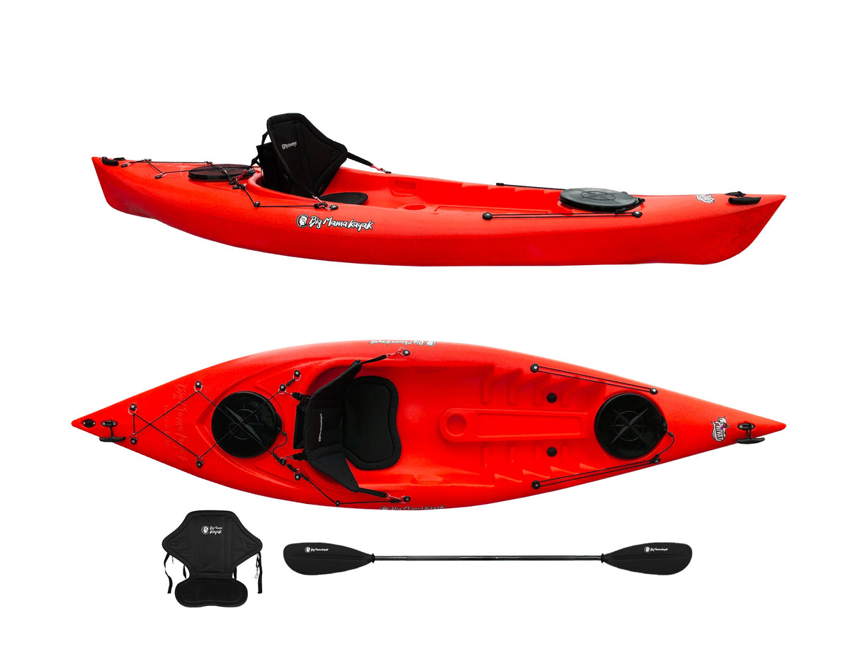 Single seat kayak Privat 2.0 Big Mama Single seat canoe kayak 295 cm + 2 lockers + 1 paddle + 1 seat (FULL PACK) - RED 