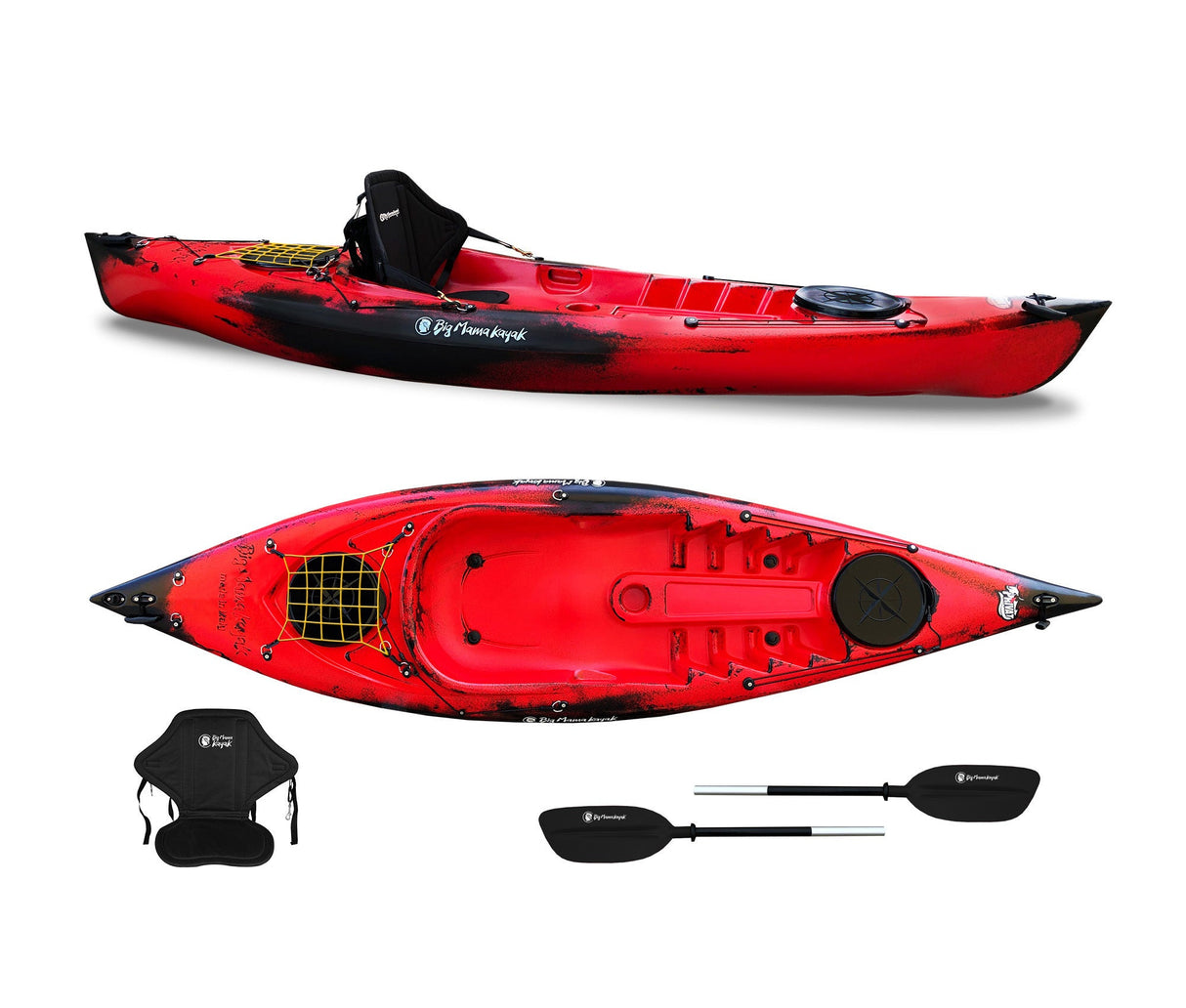 Kayak monoposto Privat 2.0 Limited edition Big Mama Kayak canoa 295 cm + 2 gavoni + 1 pagaia + 1 seggiolino (FULL PACK) - ROSSO