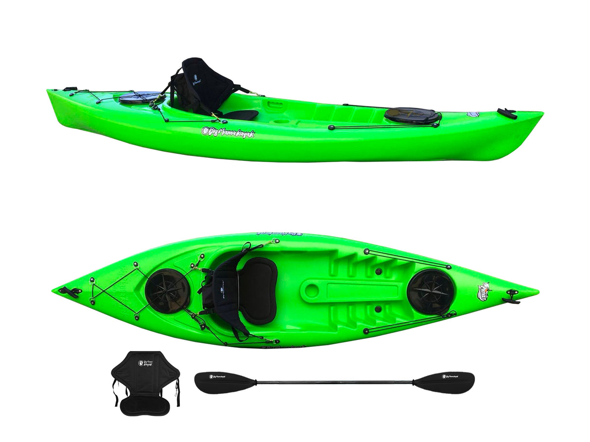 Kayak posto singolo Privat 2.0 Big Mama Kayak canoa monoposto 295 cm + 2 gavoni + 1 pagaia+ 1 seggiolino (FULL PACK) - VERDE