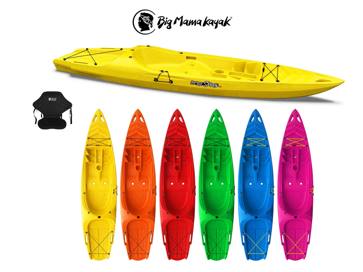 KAYAK MONOPOSTO SKIPPY 2.0 BIG MAMA KAYAK CANOA 305 CM 1 POSTO ADULTO + 1 POSTO BAMBINO + 1 SEGGIOLINO (PACK 2)