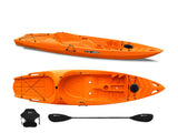 Canoa monoposto Skippy 2.0 Expedition Big Mama Kayal - Kayak 305 cm con 1 posto adulto + 1 bambino + pagaia + seggiolino (FULL PACK) - ARANCIONE - TIMESPORT24