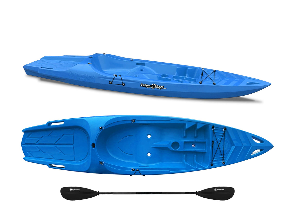 Kayak 1 posto Skippy 2.0 Big mama kayak - canoa 305 cm con 1 posto adulto + 1 posto bambino + pagaia (PACK 1) - AZZURRO - TIMESPORT24