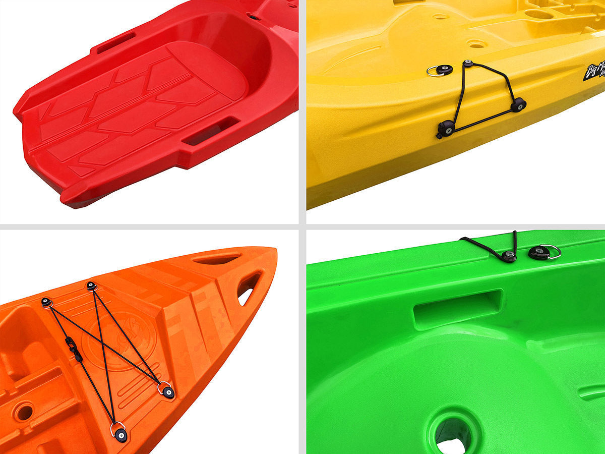 Canoa 1 posto singolo Skippy 2.0 Big mama kayak - Kayak 305 cm con 1 posto adulto + 1 posto bambino + pagaia + seggiolino (FULL PACK) - GIALLO - TIMESPORT24