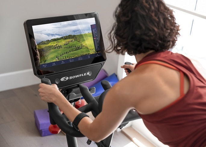 INDOOR BIKE VELOCORE BOWFLEX COD.BOW-VELOCORE TFT 16 + RICEVITORE E FASCIA CARDIO + BLUETOOTH compatibile con App Zwift e Peloton , Netflix, Amazon Prime Video, Disney + e Hulu - TIMESPORT24