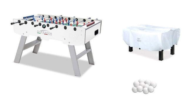 offerta Garlando Calciobalilla Goleador Evolution White con Aste Rientranti, Gambe richiudibili + Palline + Copertina - TIMESPORT24