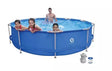 Piscina Tonda Con Struttura In Acciaio 360 Cm X 76 Cm Con Pompa E Filtro A Cartuccia 17799eu - TIMESPORT24