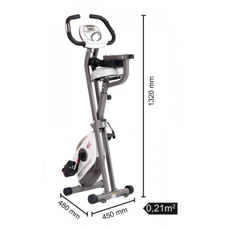 Cyclette BRX-COMPACT Salvaspazio Linea Toorx peso massimo di 100 Kg Gym Bike Bici da Camera Richiudibile - TIMESPORT24