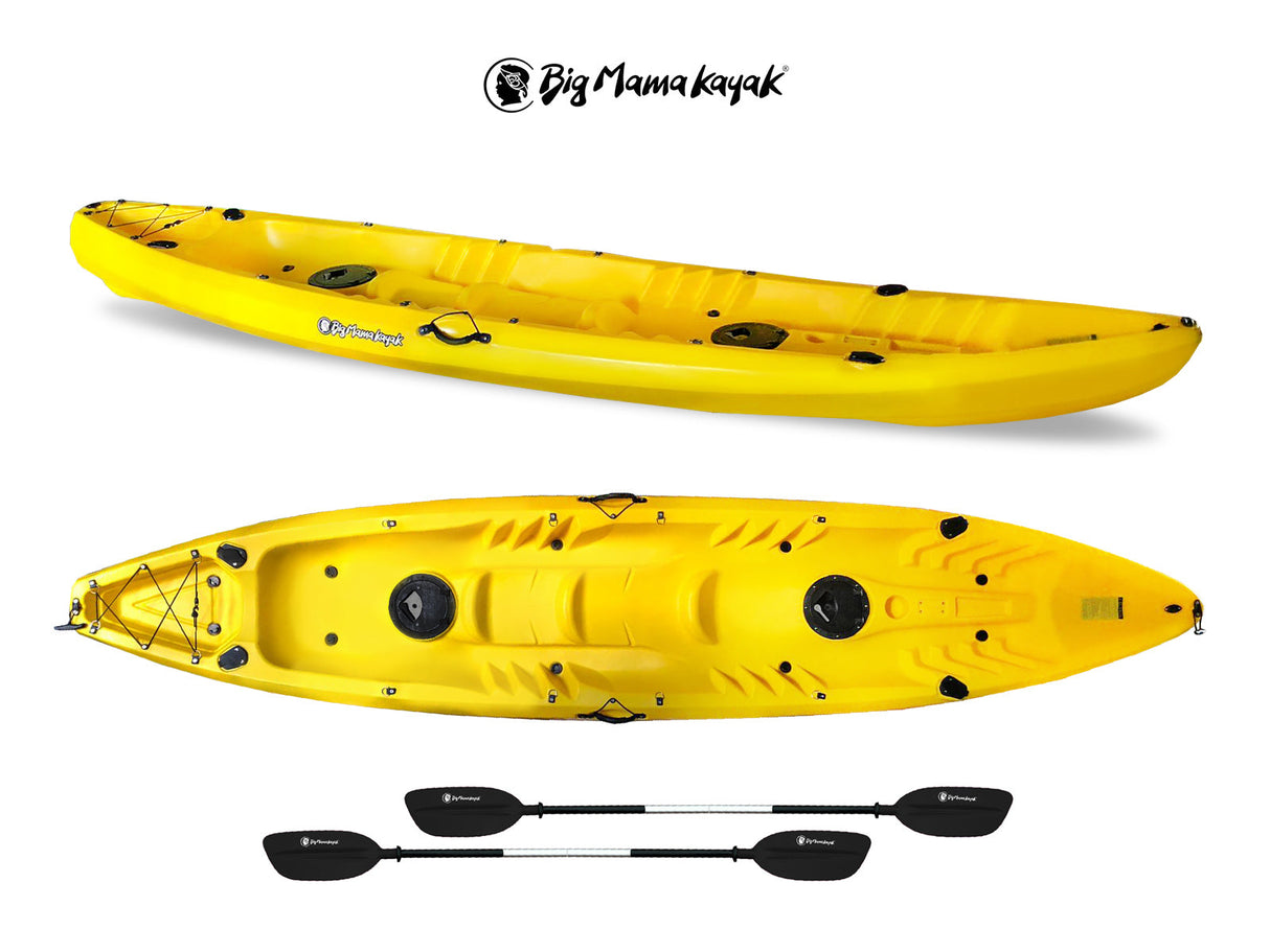 Canoa FAMILY Big Mama Kayak - 2 + 2 Posti 412 Cm + 2 Pagaie 220 Cm + 2 Gavoni + 2 Portacanne ( PACK 1) - TIMESPORT24