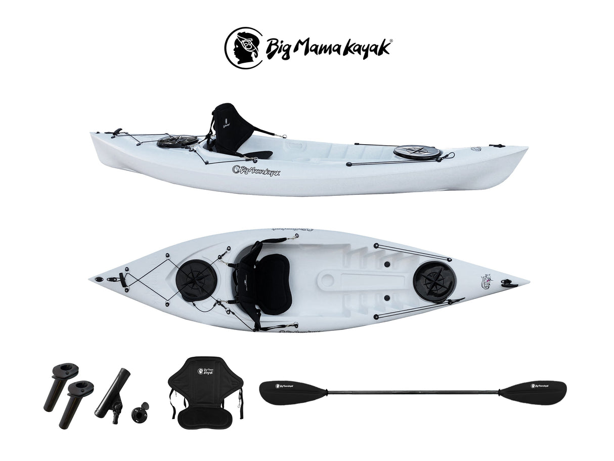 KAYAK MONOPOSTO PRIVAT 2.0 FISHING BIG MAMA KAYAK - CANOA DA 295 CM + 2 GAVONI + 3 PORTACANNA + 1 PAGAIA + 1 SEGGIOLINO (FULL PACK) - TIMESPORT24