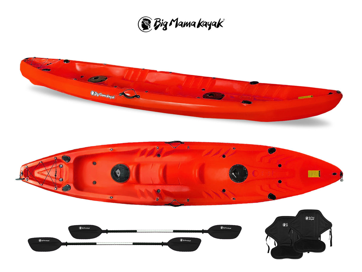 Canoa FAMILY Big Mama Kayak - 2 + 2 Posti 410 Cm + 2 Pagaie + 2 Seggiolini + 2 Gavoni + 2 Portacanne (FULL PACK)