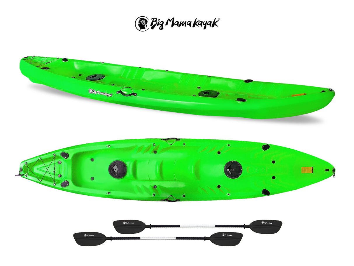 Canoa FAMILY Big Mama Kayak - 2 + 2 Posti 412 Cm + 2 Pagaie 220 Cm + 2 Gavoni + 2 Portacanne ( PACK 1) - TIMESPORT24